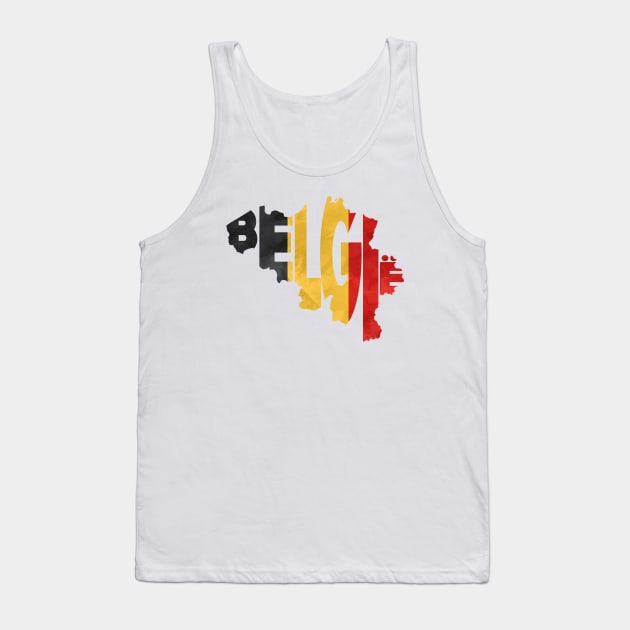 Belgium Typo Map Tank Top by inspirowl